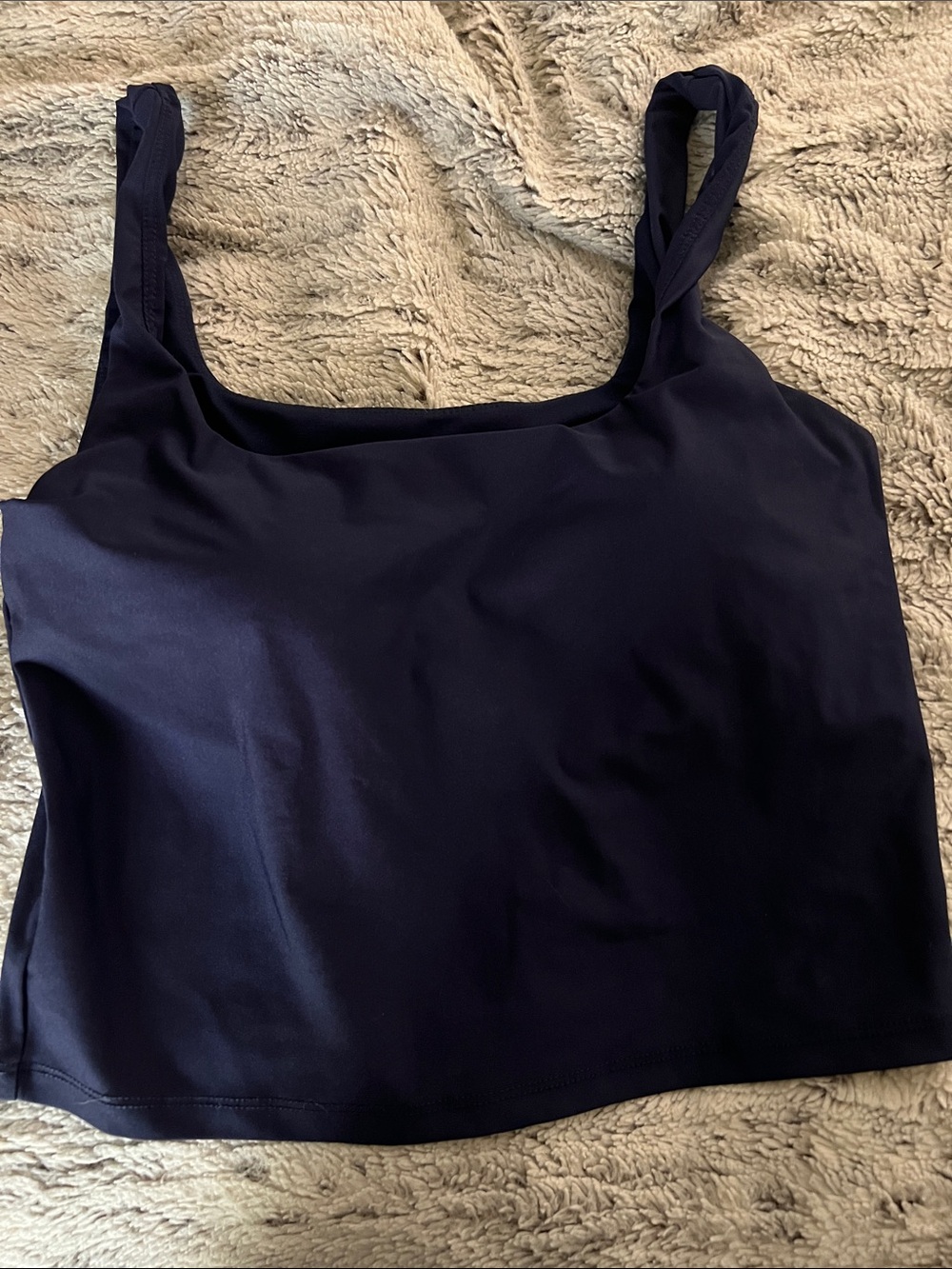 5/$10 item Classic Women's Square Neck Crop Tank Top - Navy